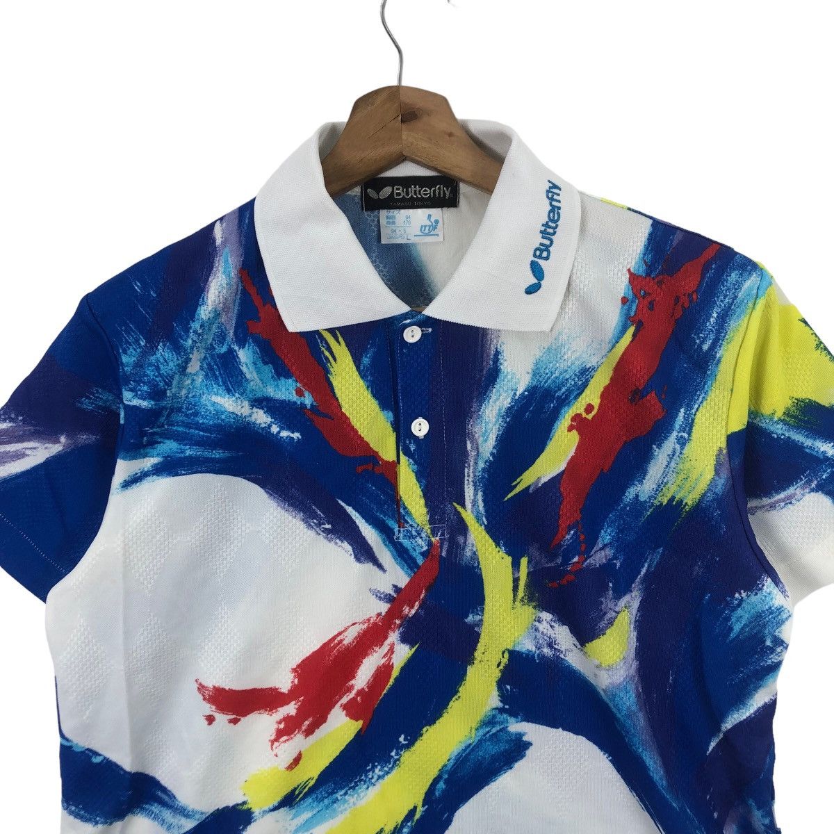 Vintage Vintage BUTTERFLY JAPAN TABLE TENNIS AOP Jersey Tee Shirt Size US L / EU 52-54 / 3 - 2 Thumbnail
