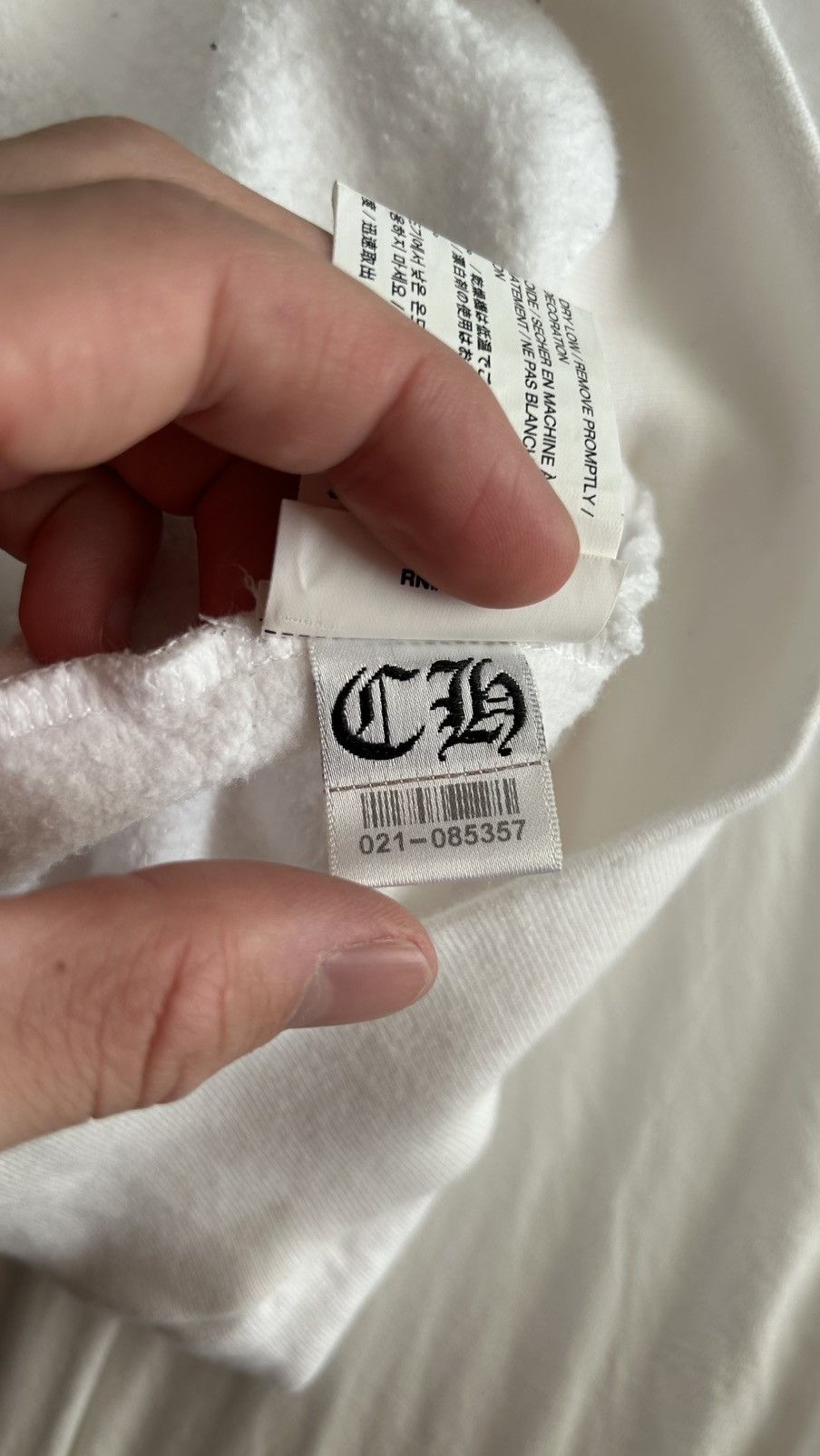 Chrome Hearts Chrome Hearts White Vertical Logo Zip Up Hoodie Size US XXL / EU 58 / 5 - 16 Thumbnail