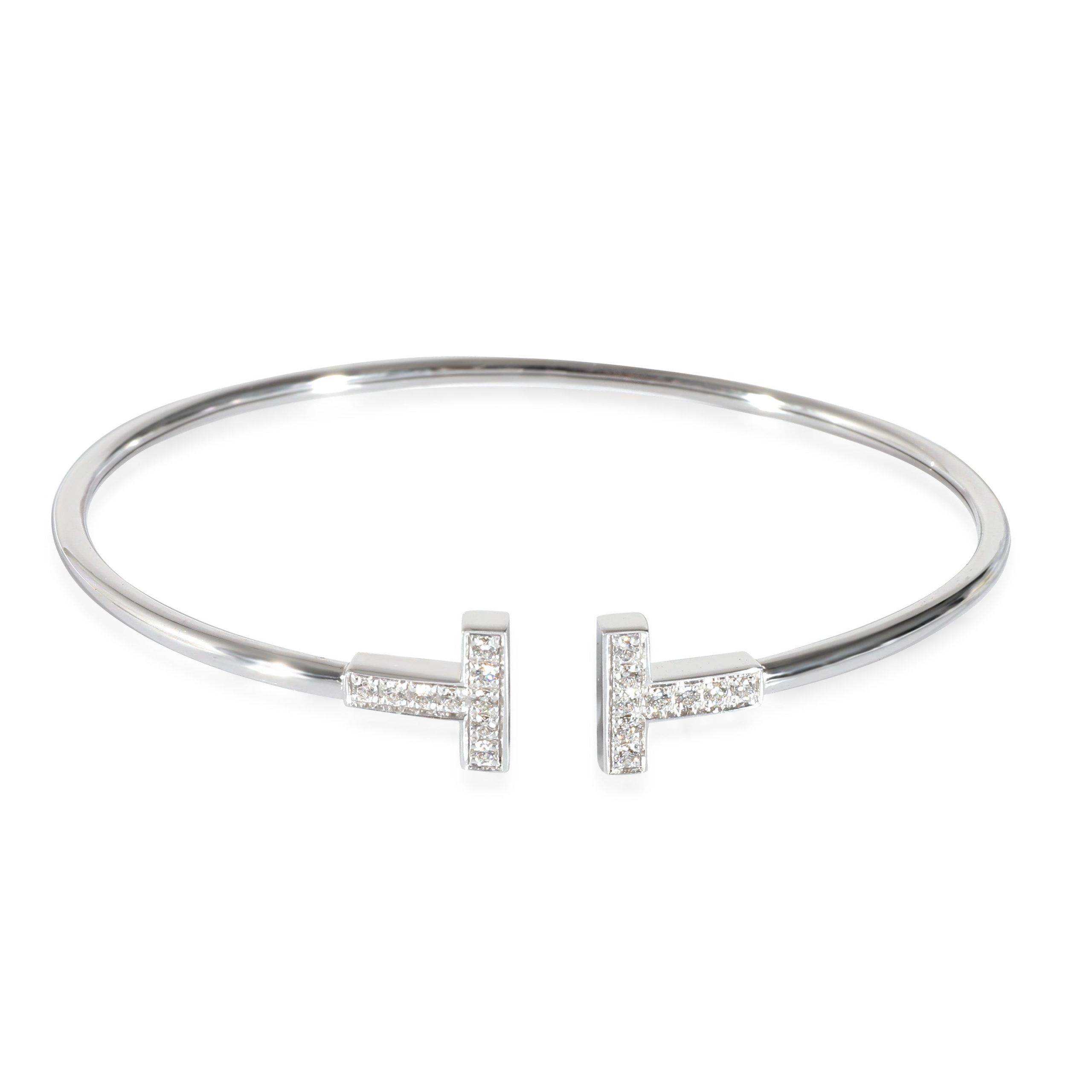 Tiffany & Co. Tiffany & Co. Tiffany T Diamond Bracelet in 18k White Gold 0.74 CTW Size ONE SIZE - 1 Thumbnail