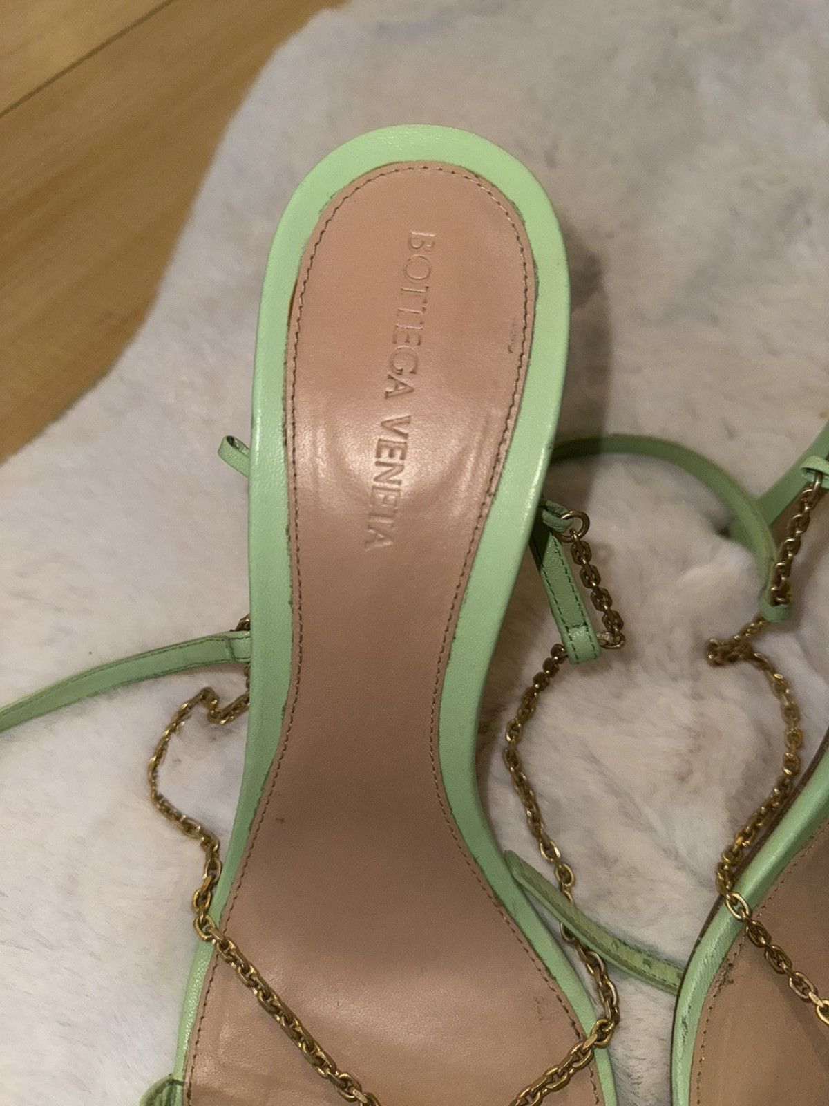 Bottega Veneta Bottega Veneta Stretch Chain Sandal in Pistachio Green Size US 9 / IT 39 - 2 Thumbnail