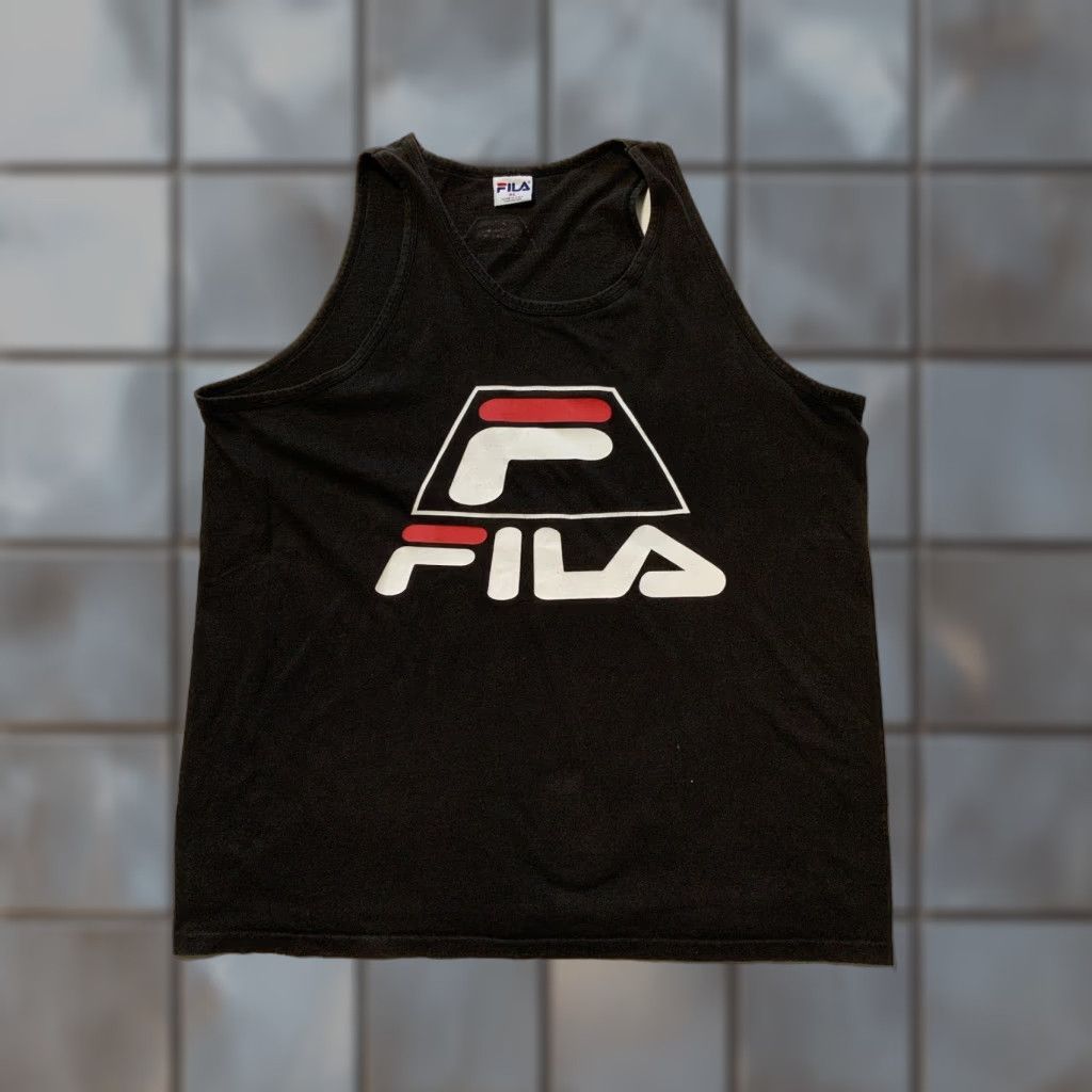 Fila VINTAGE FILA Grant Hill Graphic Logo Black Tank Top T-Shirt XL Single Stitch 90s Mens Size US XL / EU 56 / 4 - 1 Thumbnail