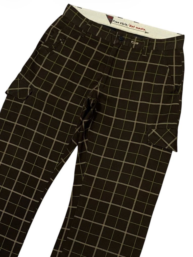 Japanese Brand PPFM Side Pocket Plaid Cargo Trousers Size 28" / US 6 / IT 42 - 3 Thumbnail
