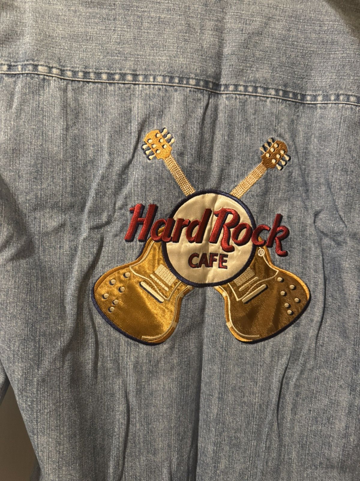 Hard Rock Cafe Vintage hard rock cafe denim jacket/ long sleeve Size US XL / EU 56 / 4 - 2 Thumbnail