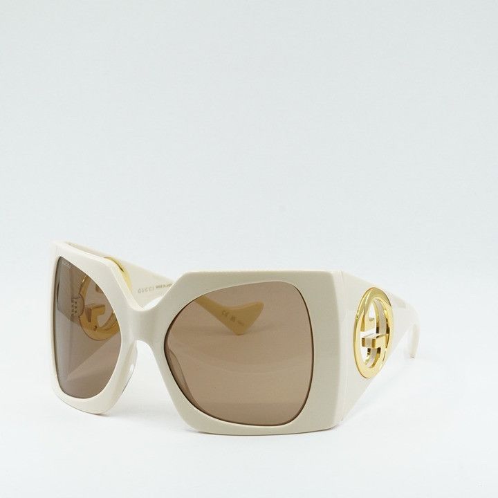 Gucci Gucci GG1255S 002 Sunglasses Ivory Butterfly Frame Size ONE SIZE - 1 Thumbnail
