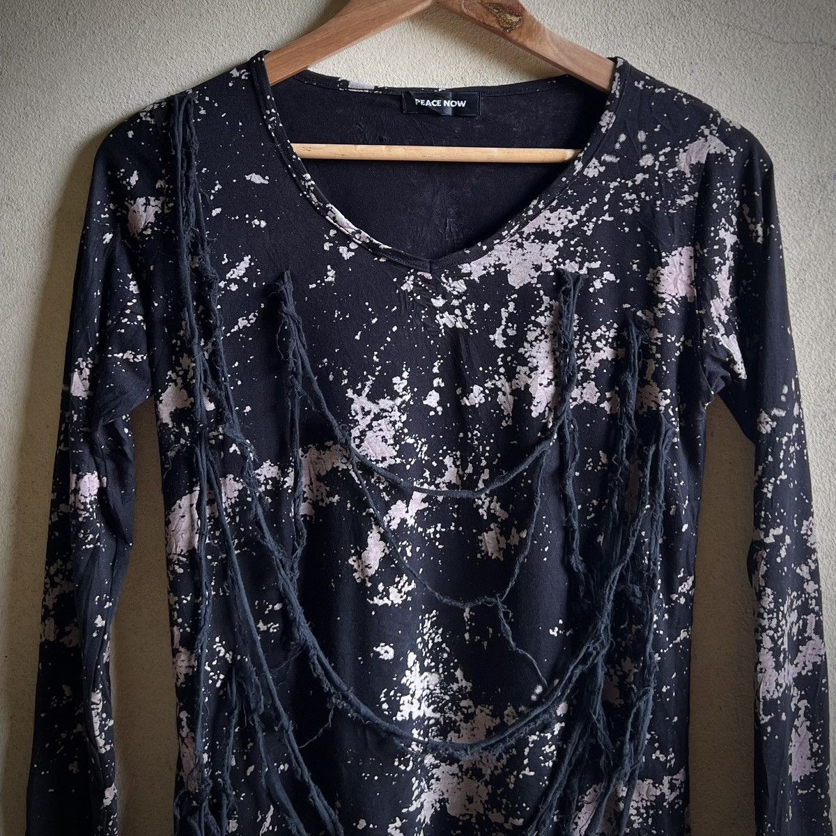 Japanese Brand Peace Now Japan Visual Kei Rope Detail Bleach Long Sleeve Size US M / EU 48-50 / 2 - 2 Thumbnail
