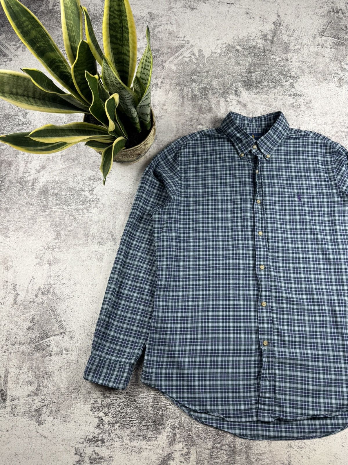 Polo Ralph Lauren Polo Ralph Lauren XL Checked Slim Fit Button Blue Men’s Plaid LongSleeve Shirt Size US XL / EU 56 / 4 - 2 Thumbnail