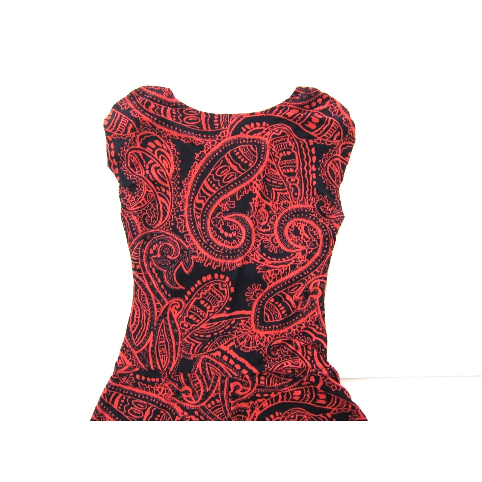 Pinko En Focus Pink Black Paisley Floral Cap Sleeve Stretch Sheath Dress 6 Petite Size M / US 6-8 / IT 42-44 - 6 Thumbnail