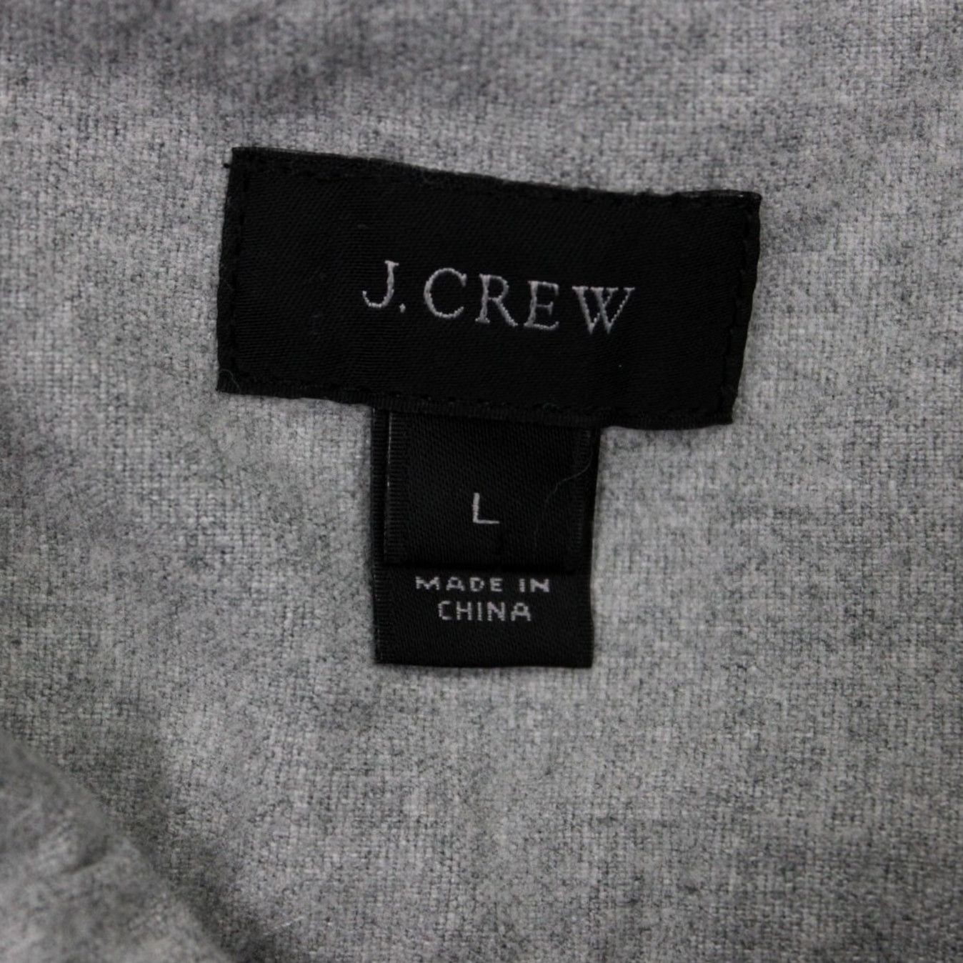 J.Crew J.CREW Shirt Mens Large Gray Cotton with Leather Elbow Patches L/S Button Down Size US L / EU 52-54 / 3 - 7 Thumbnail
