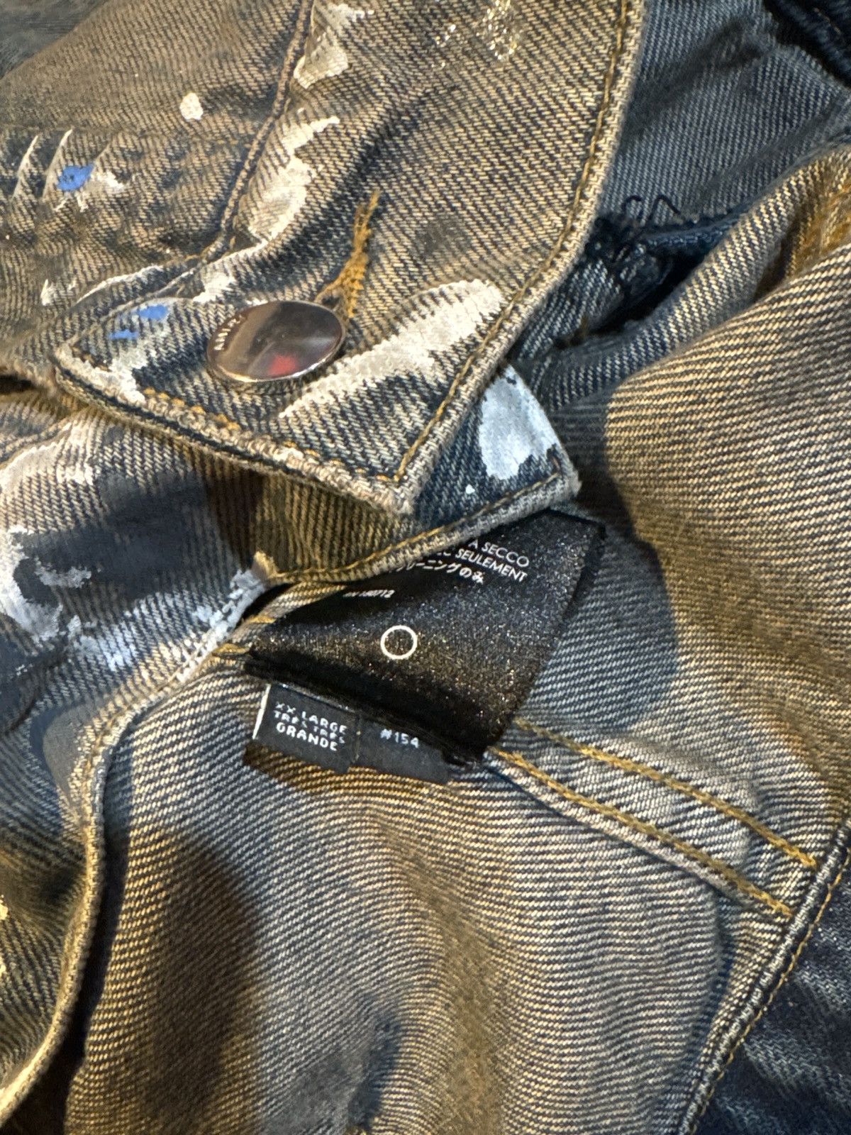 Amiri Amiri Mens Paint Splatter Denim Trucker Jacket Size US L / EU 52-54 / 3 - 4 Thumbnail