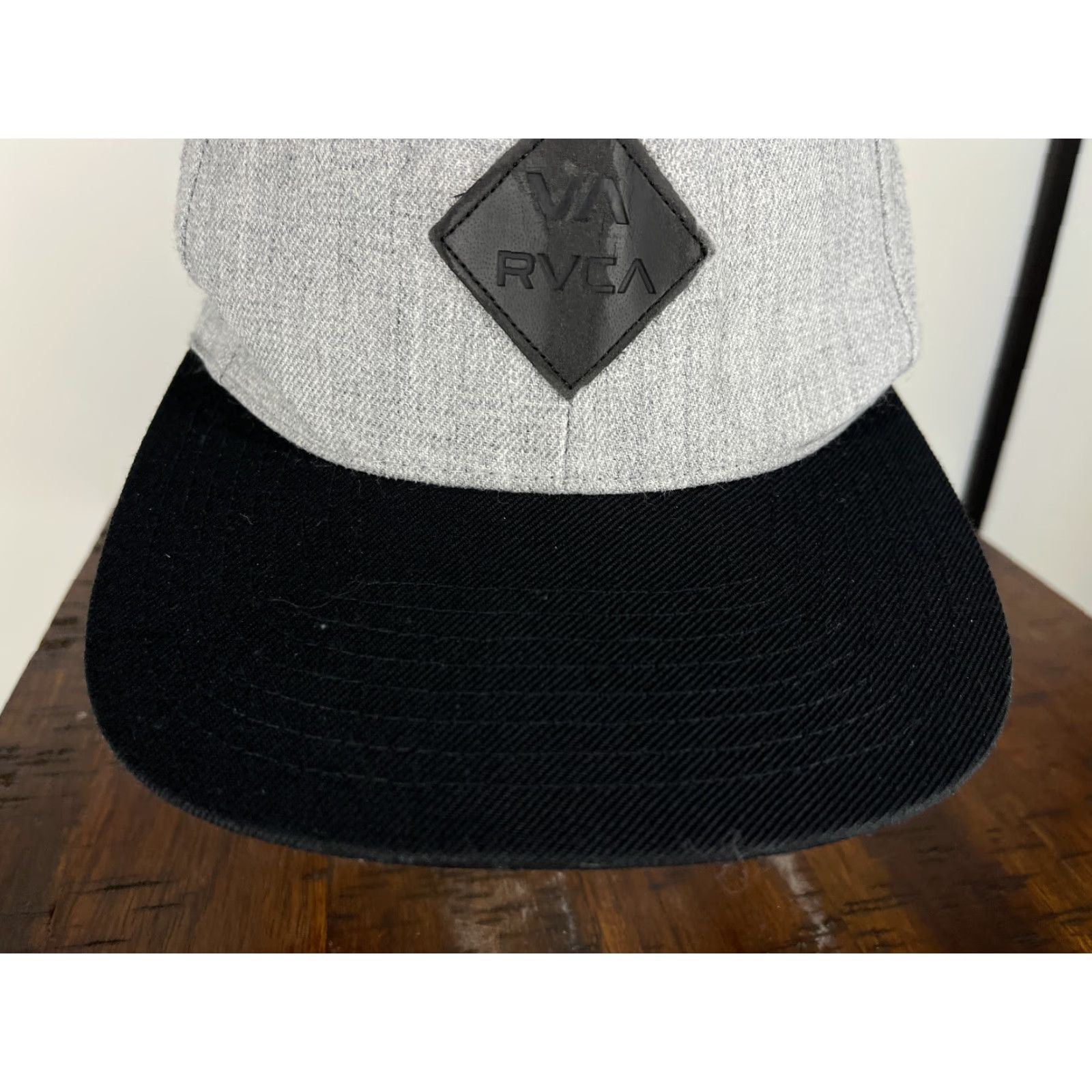 RVCA RVCA Hat Cap Snap Back Adult One Size Gray Embroidered Skate Wool Blend Size ONE SIZE - 3 Thumbnail