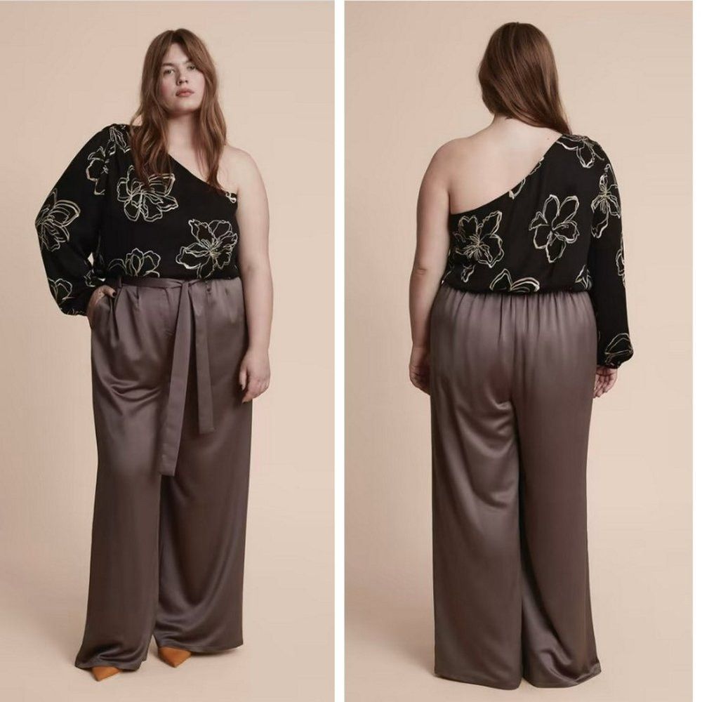 Other NWT New $128 11 HONORÉ Jasmine Floral One-Shoulder Blouse S Size XL / US 12-14 / IT 48-50 - 2 Thumbnail