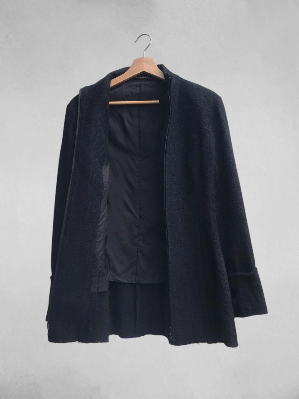 Yohji Yamamoto AW08 Runway Unfinished High Gauge Long Neck Jacket Size M / US 6-8 / IT 42-44 - 6 Thumbnail