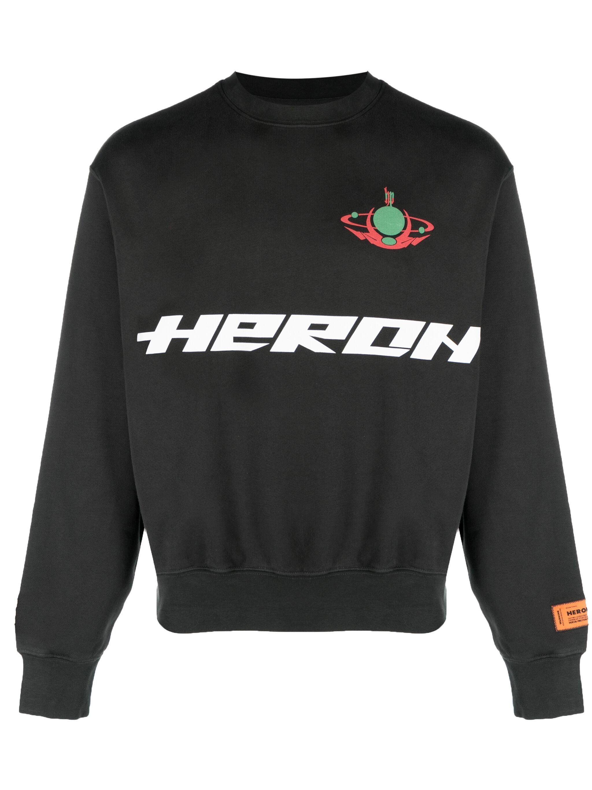 image of Heron Preston O1B1Xh1Ea1223 Burn Crew Sweat In Black, Men's (Size Large)