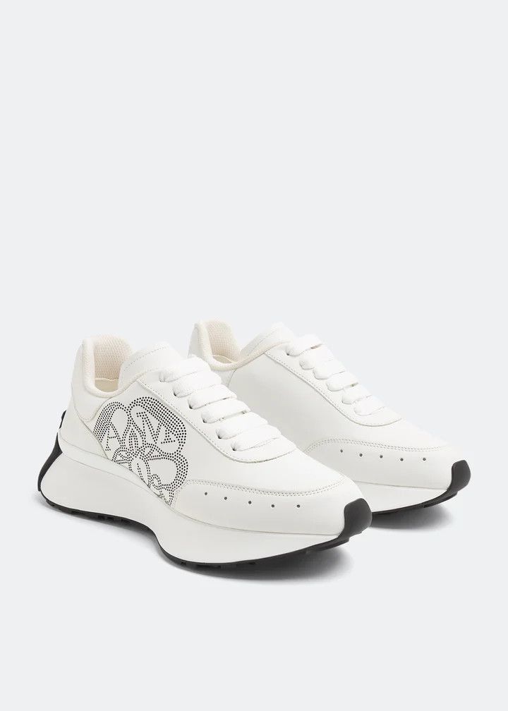 Alexander McQueen o1w1db10925 Sprint Runner in White/Black Size US 7 / IT 37 - 3 Thumbnail