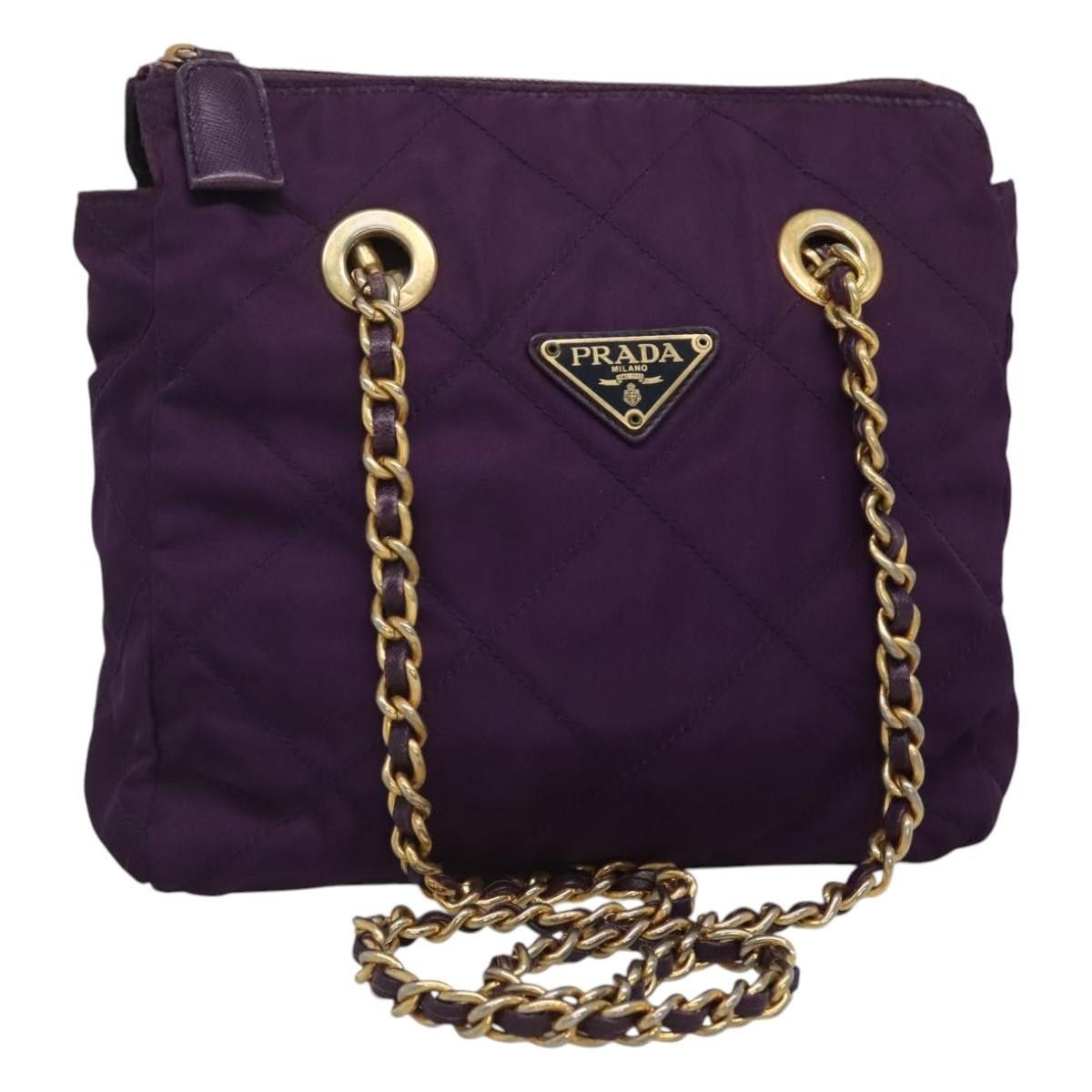 Prada Prada Chain Shoulder Bag Quilted Tessuto Size ONE SIZE - 1 Thumbnail