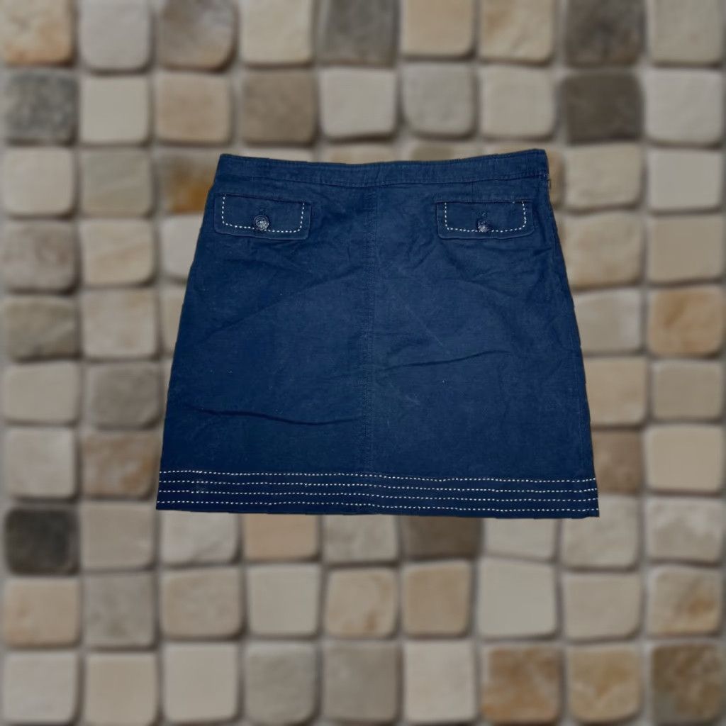 Brooks Brothers Brooks Brothers A-Line Skirt Women 12 Blue Cotton Stretch Mini Casual Business City Preppy 90s Womens Size 34" / US 12 / IT 48 - 1 Thumbnail
