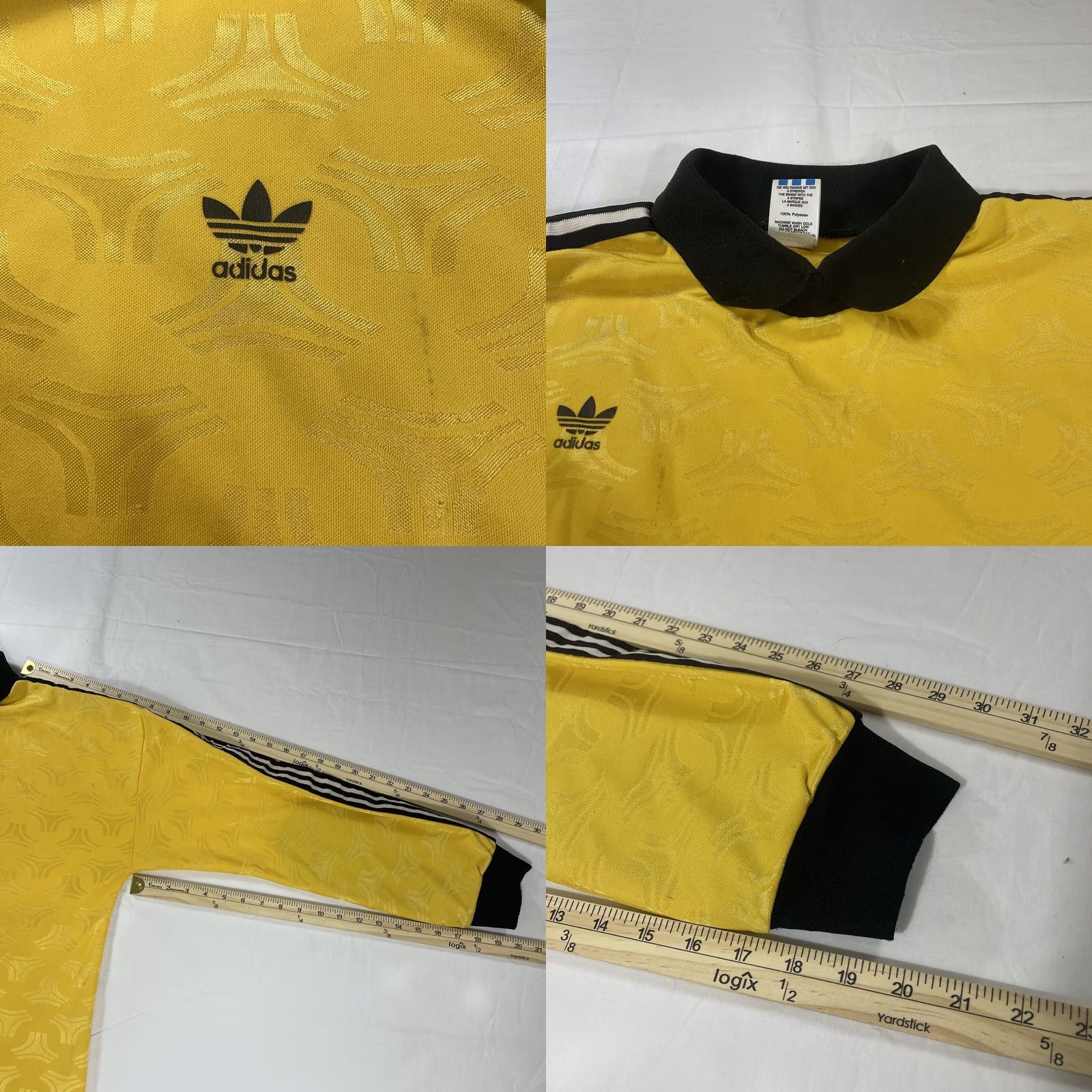 Adidas VINTAGE adidas L Goalie Jersey Polo Long Sleeve Striped 3 Stripes Logo USA Yellow Shirt Mens Soccer Polo Size US L / EU 52-54 / 3 - 8 Thumbnail
