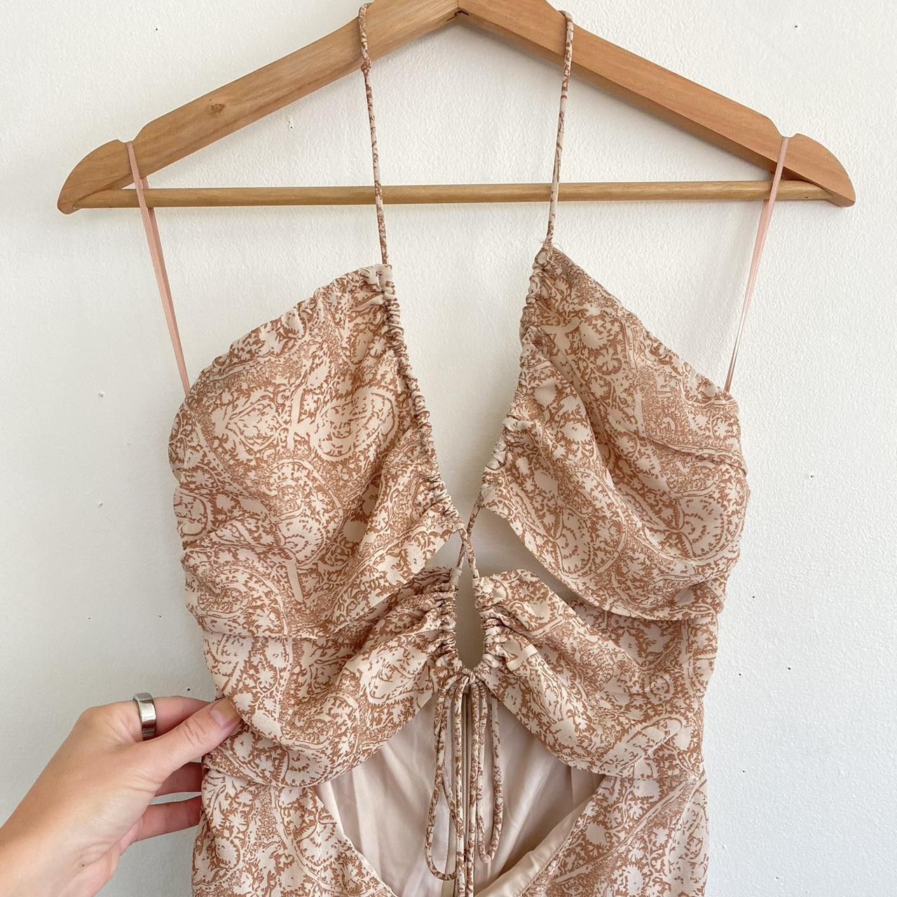 Designer COTTON CANDY MINI DRESS BOHO MAUVE PINK CUTOUT Size M / US 6-8 / IT 42-44 - 4 Thumbnail