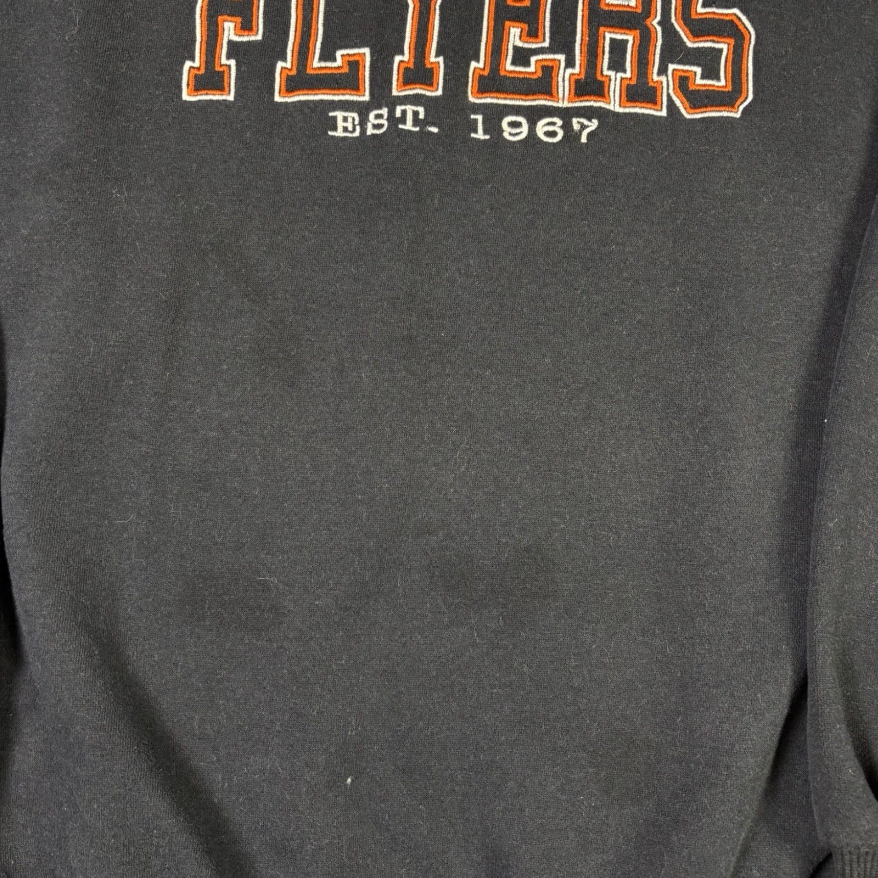 NHL VINTAGE Majestic Philadelphia Flyers Hoodie Pullover Embroidered NHL XL Black 90s Mens Hamper? Size US XL / EU 56 / 4 - 8 Thumbnail
