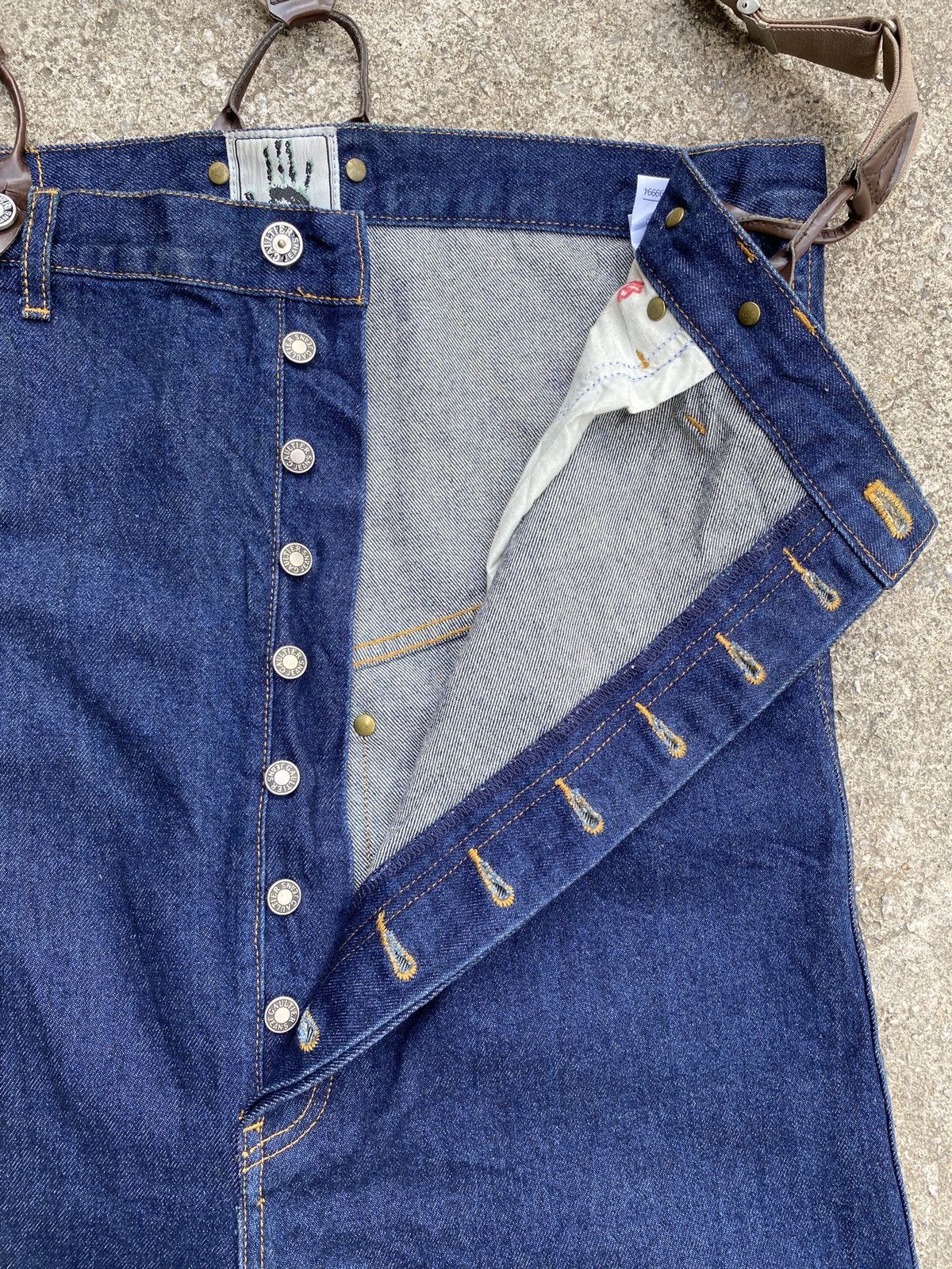 Gaultier Homme Objet S/S 1993 Jean Paul Gaultier High Rise Jumpsuit Denim Size US 34 / EU 50 - 13 Thumbnail