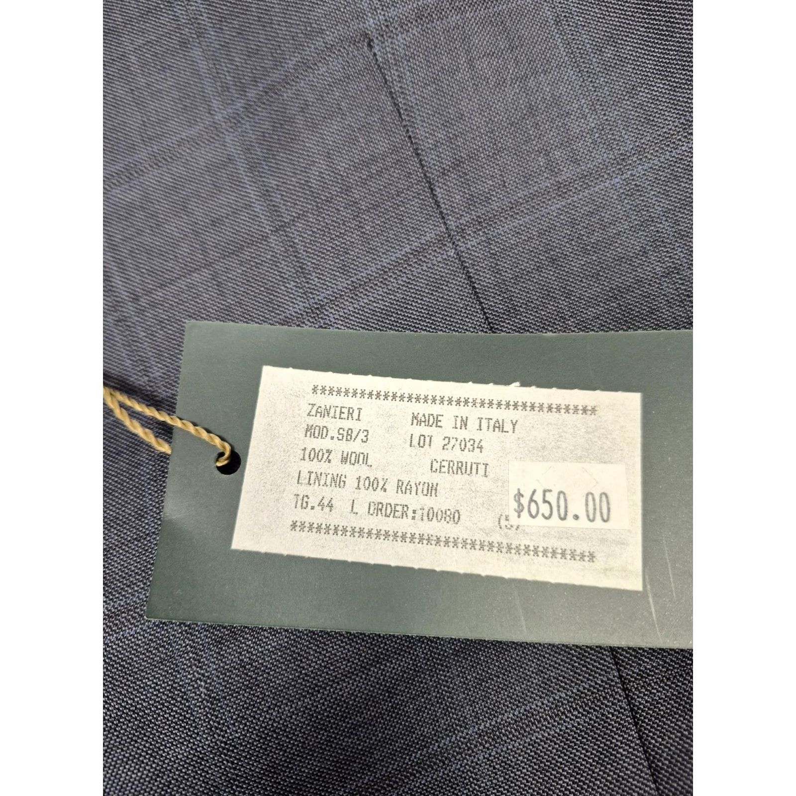 Vintage Zanieri Mens Suit 44 Long Gray Wool 110s Italy NWT 2 Piece Casual Formal Business Wedding Mens Size 44R - 5 Thumbnail