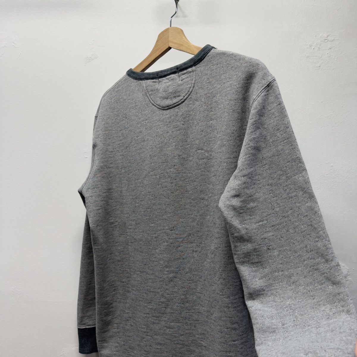 RRL Ralph Lauren RRL Faded Grey Henley Sweatshirt ERD Grunge Chrome Size US M / EU 48-50 / 2 - 4 Thumbnail