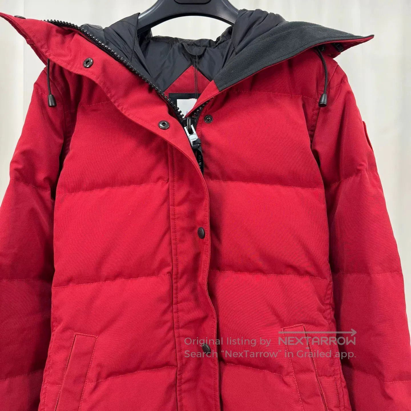 Canada Goose Canada Goose Red Mid-Length Hooded Down Jacket. Size XS / US 0-2 / IT 36-38 - 3 Thumbnail