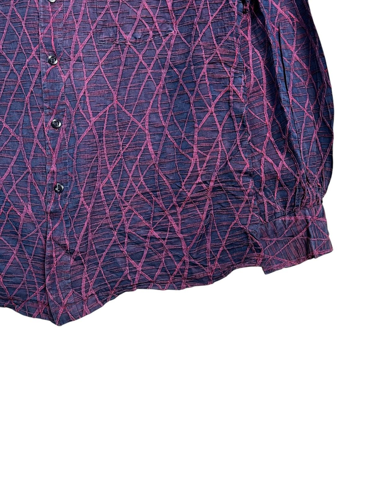 If Six Was Nine 1980s Modern Top - Nerve Textured Button Shirt Size US L / EU 52-54 / 3 - 5 Thumbnail