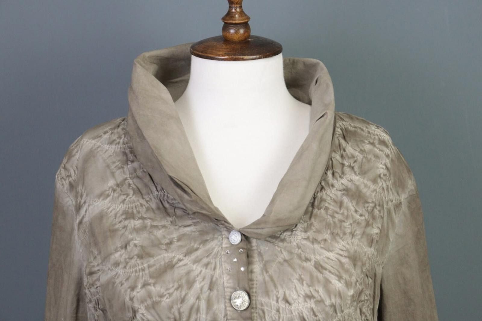 Designer Bottega Gray Designer Lagenlook Shirt Blouse Tunic Size XXL Size XL / US 12-14 / IT 48-50 - 2 Thumbnail