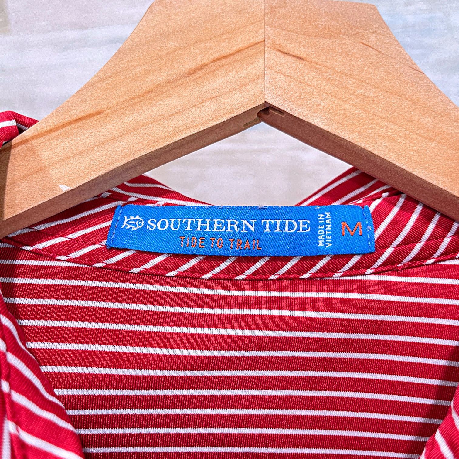 Southern Tide Southern Tide Performance Polo Shirt Red White Striped M Size US M / EU 48-50 / 2 - 5 Thumbnail
