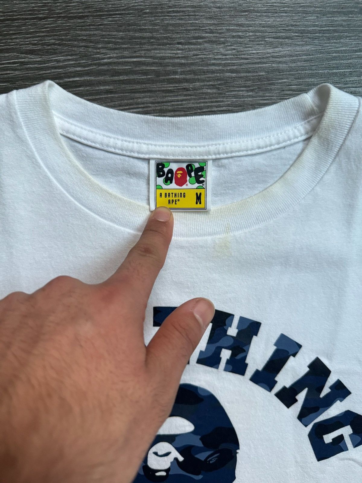 Bape Bape blue camo college T-shirt Size US M / EU 48-50 / 2 - 4 Thumbnail