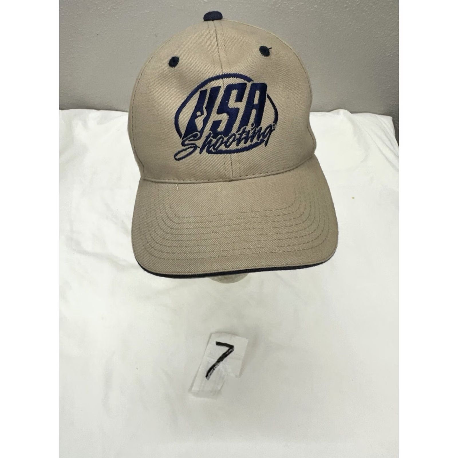 Vintage VINTAGE Outdoor Cap Baseball Hat USA Shooting Team Tan Embroidered Adjustable Olympics Mens One Size Brown Cap Size ONE SIZE - 8 Thumbnail