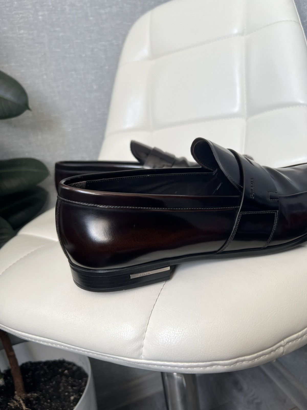 Prada Prada Brown Polished Leather Penny Loafers Men’s Size 11 Size US 12 / EU 45 - 4 Thumbnail