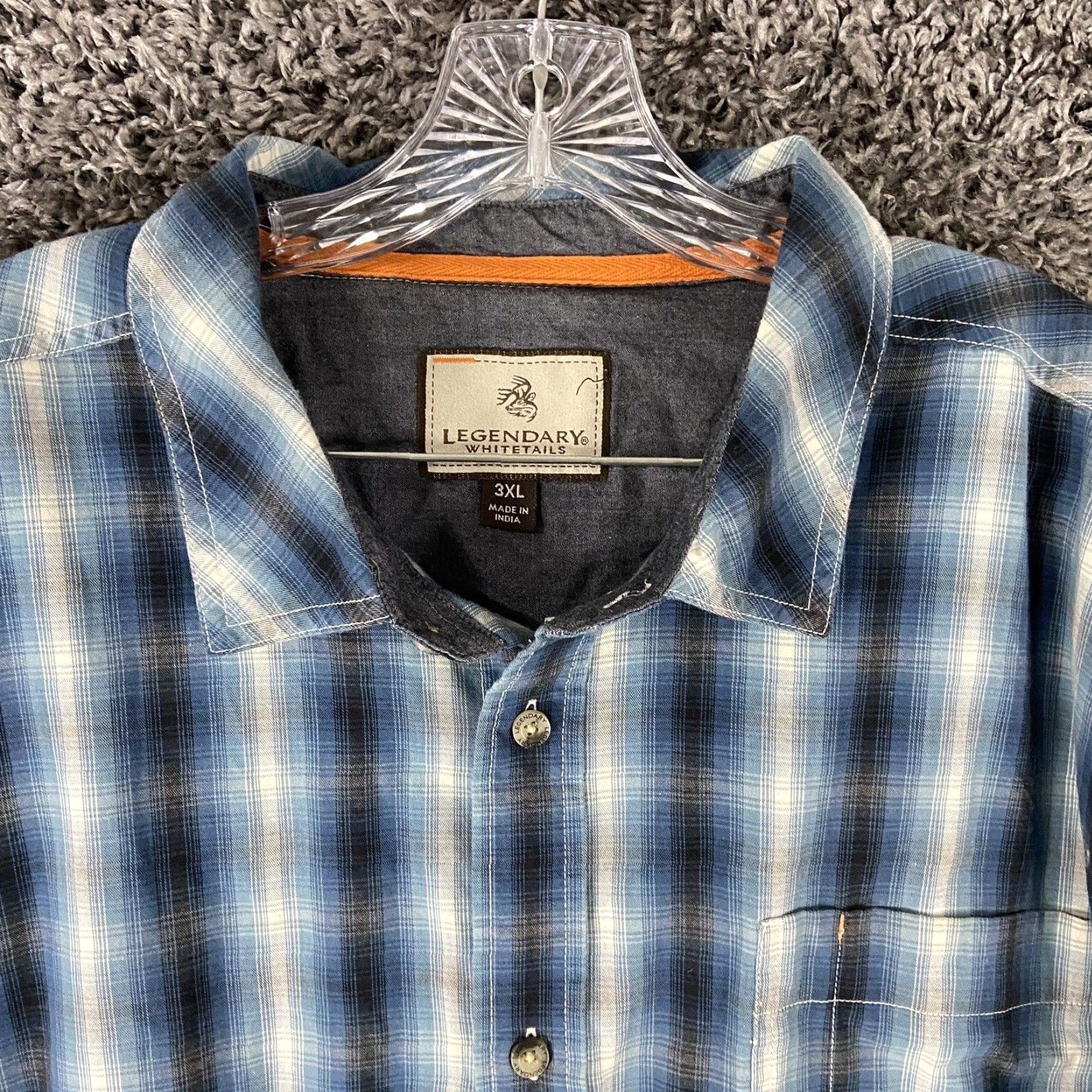 Vintage Legendary Whitetails Button-Up Blue Plaid Flannel Long Sleeve Men’s 3XL Size US XXL / EU 58 / 5 - 5 Thumbnail