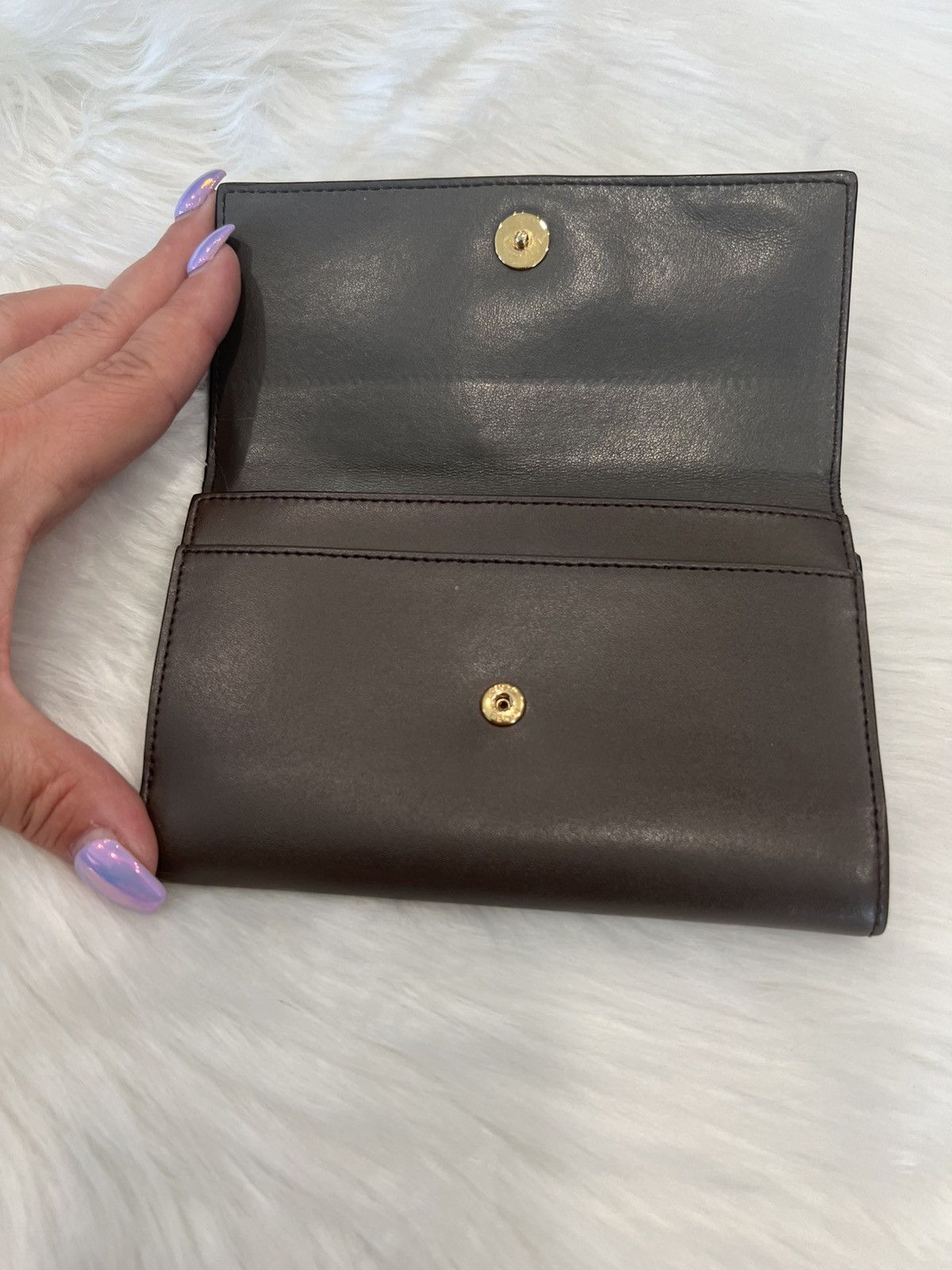Fendi Fendi Kan I Leather Wallet w/ Ring Closure + Gunmetal Chain Size ONE SIZE - 5 Thumbnail