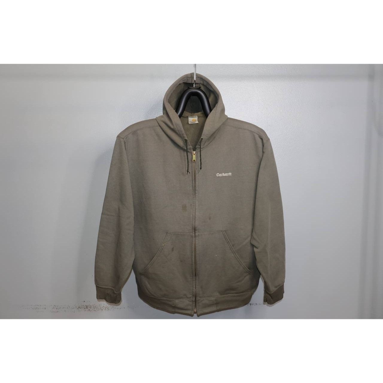 Carhartt Vintage 90s Carhartt Zip Up Hoodie K122 MOS Moss Size 2XL Size US XXL / EU 58 / 5 - 1 Thumbnail