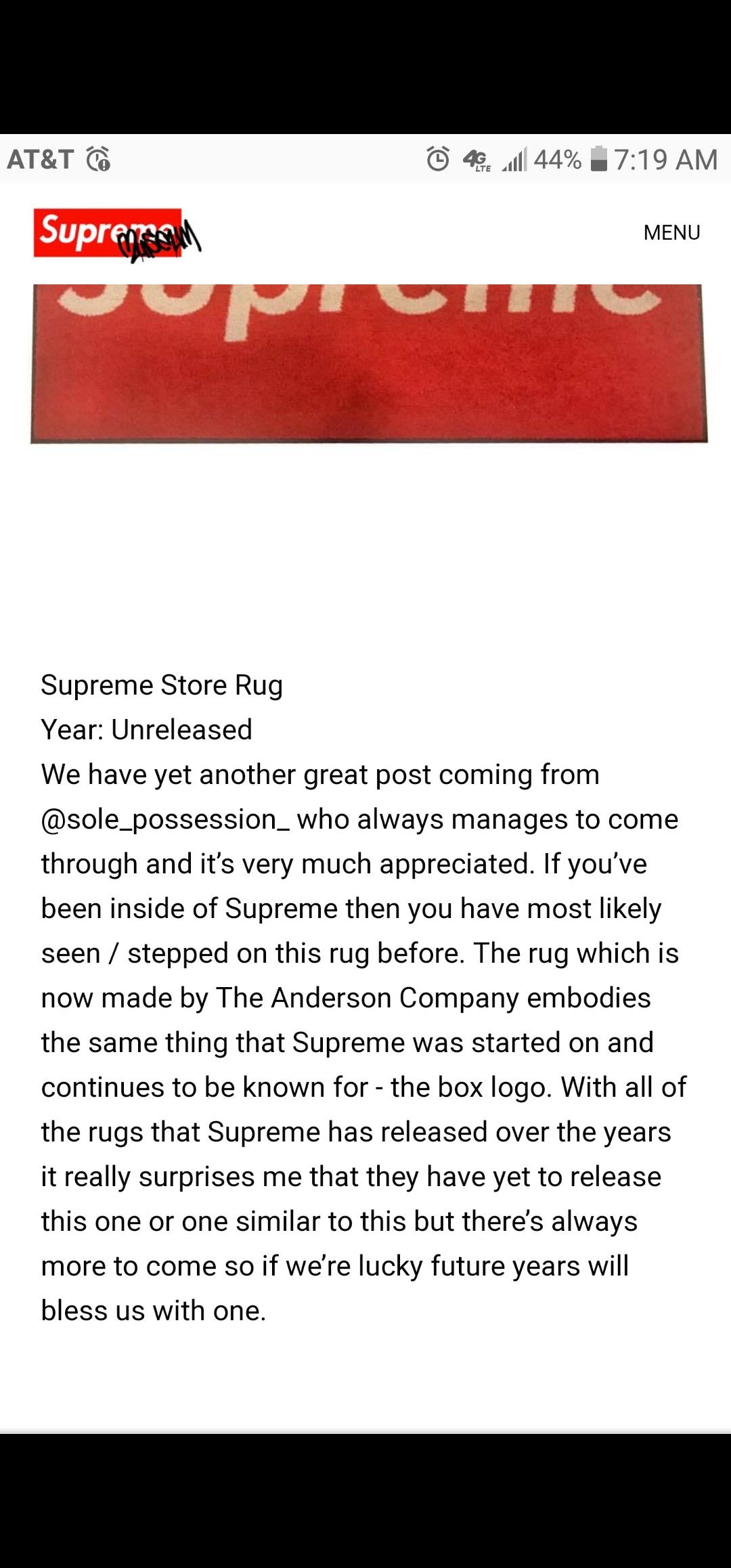 Supreme Supreme Box Logo Store Rug **Rare*Unreleased Size ONE SIZE - 1 Thumbnail