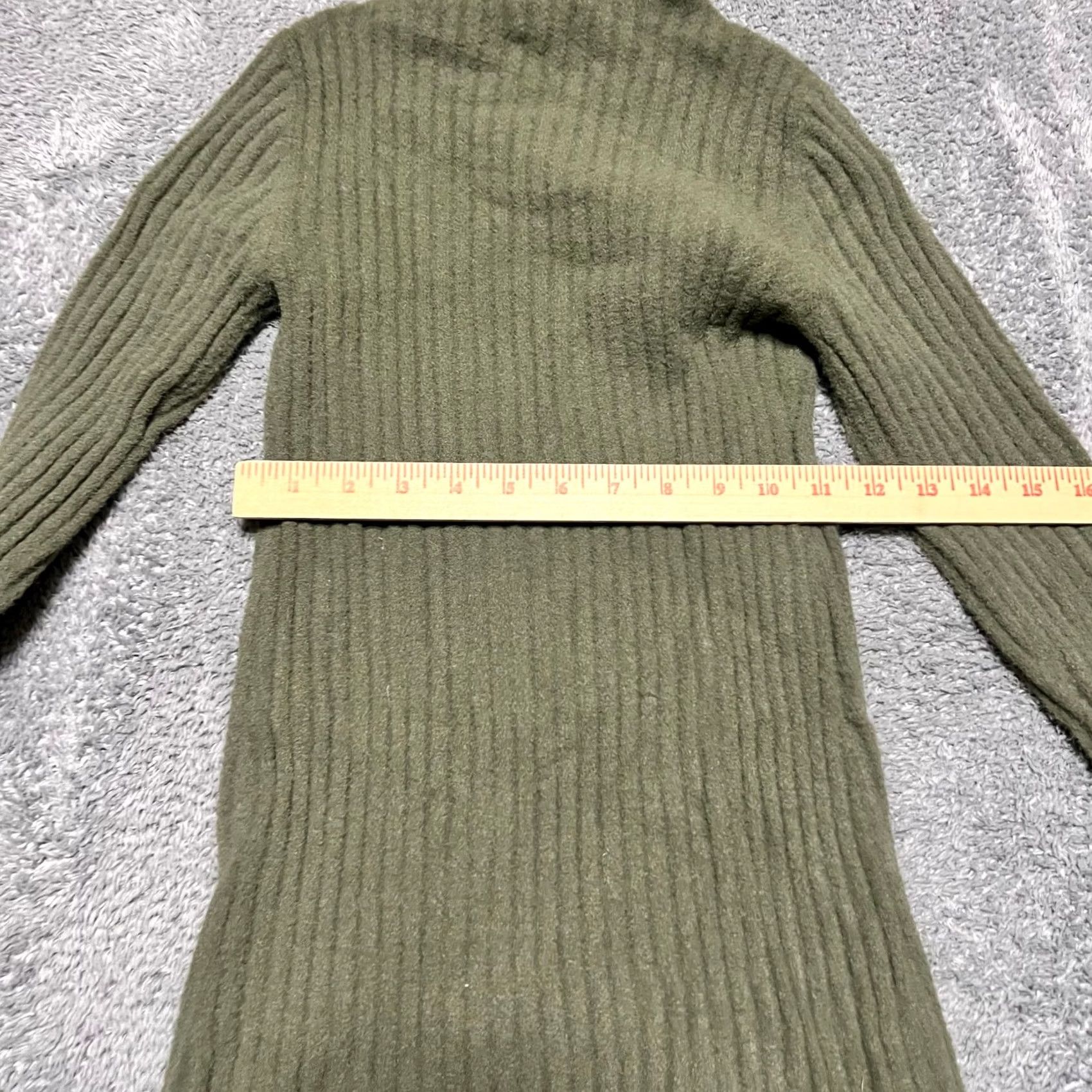 Aritzia Wilfred Free Dress Womens Small Hush Knit Station Midi Sweater Dress S Green Womens Swing Dress Size S / US 4 / IT 40 - 4 Thumbnail