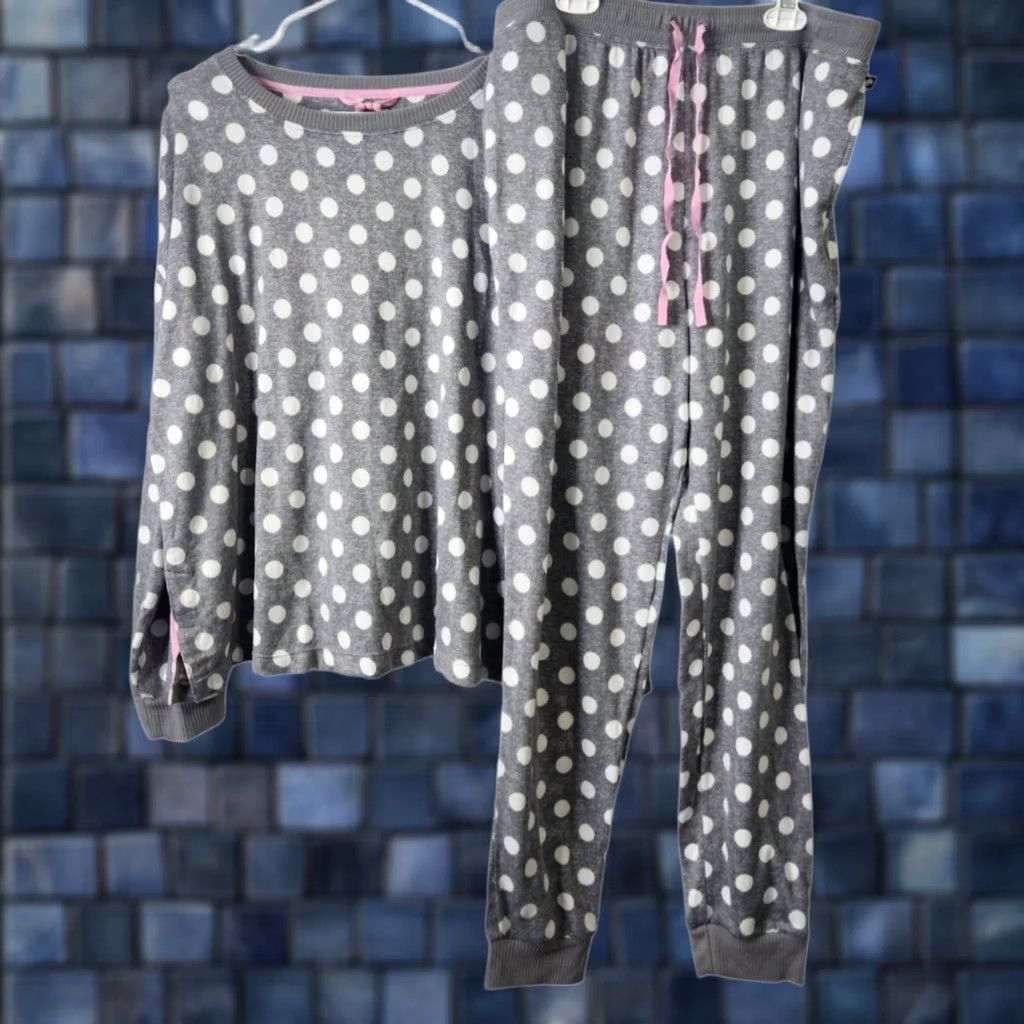 Vintage Kate Spade Womens XL Pajama Set Long Sleeve Shirt Pants Polka Dot Gray Size XL / US 12-14 / IT 48-50 - 1 Thumbnail