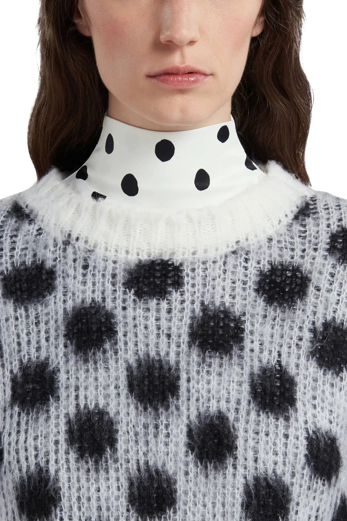 Marni o1w1db10824 Polka Dots Crewneck Sweater in Grey Black Size L / US 10 / IT 46 - 4 Thumbnail