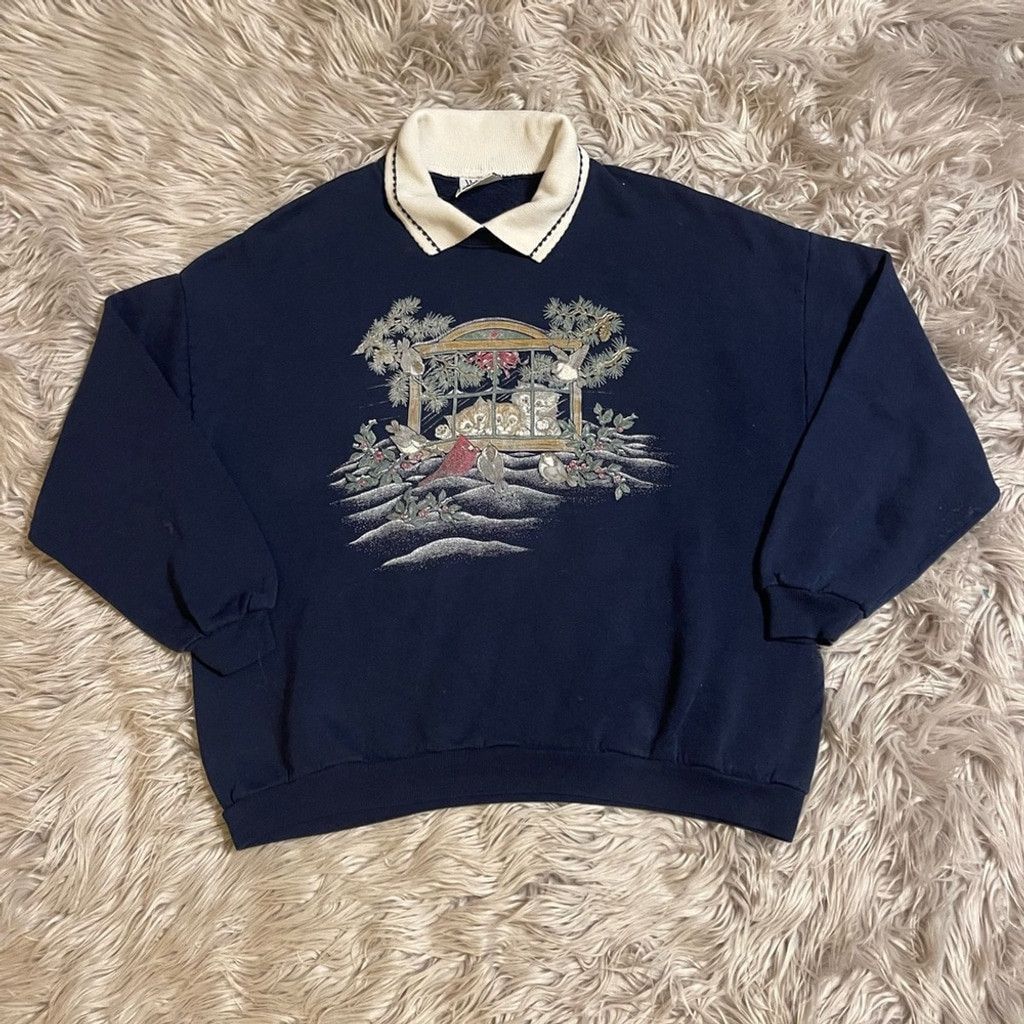 Other Cats & cardinals graphic vtg kids sweater(measurements show) Size XL / US 12-14 / IT 48-50 - 1 Thumbnail