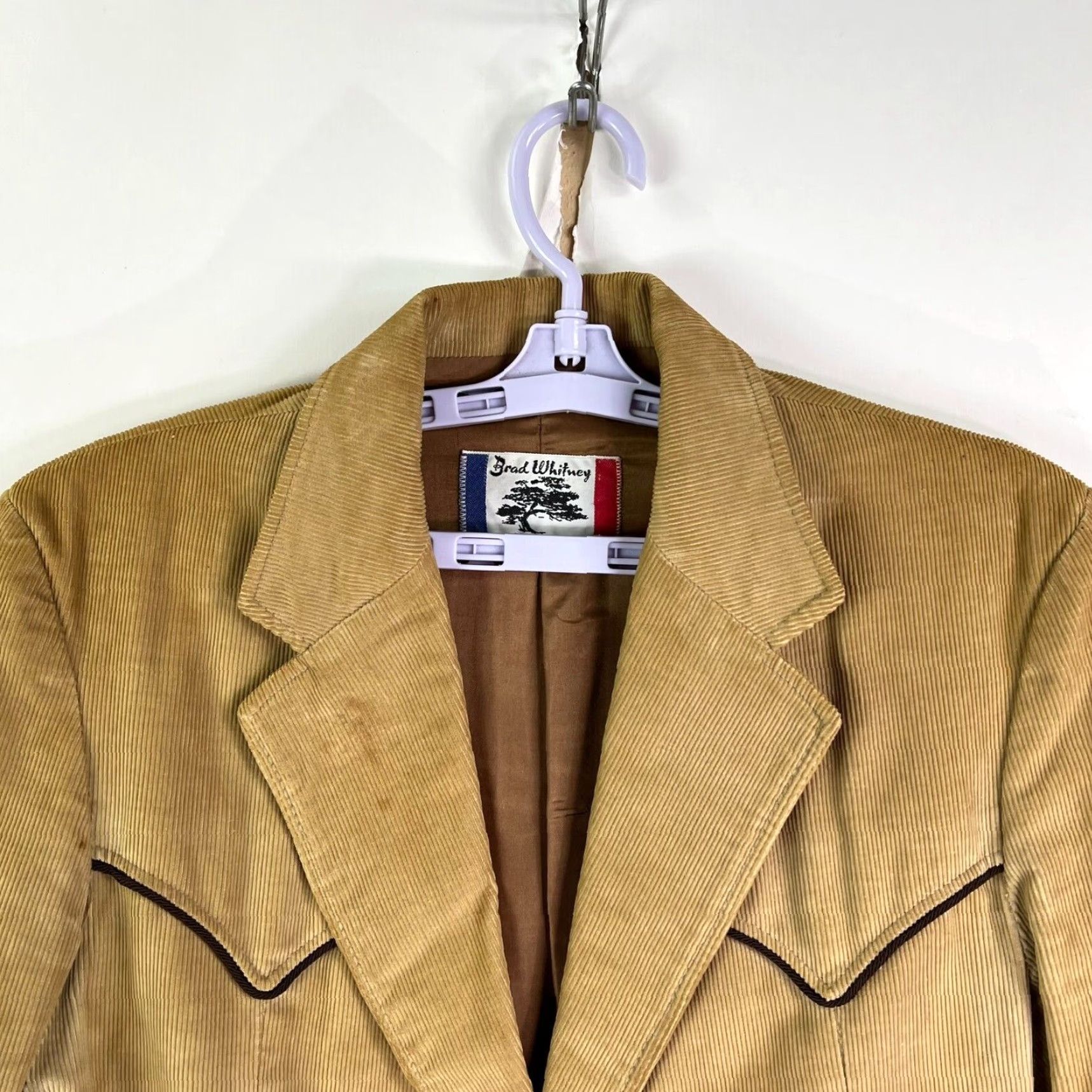 Vintage VINTAGE Brad Whitney Corduroy Western Blazer Blazer Men 42 M Brown Solid Western Cowboy Pattern Size 42R - 2 Thumbnail