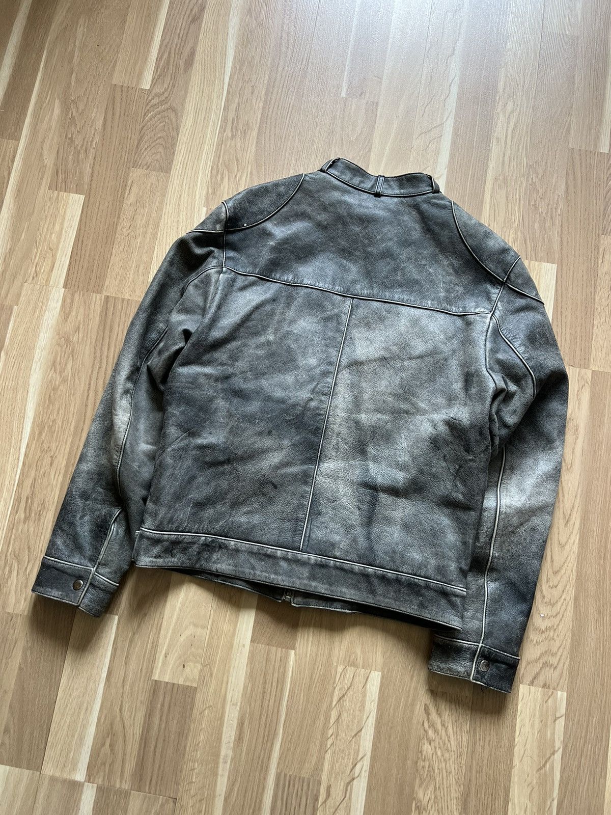 Vintage Vintage faded avant garde leather jacket Rick Owens style 90 Size US M / EU 48-50 / 2 - 8 Thumbnail
