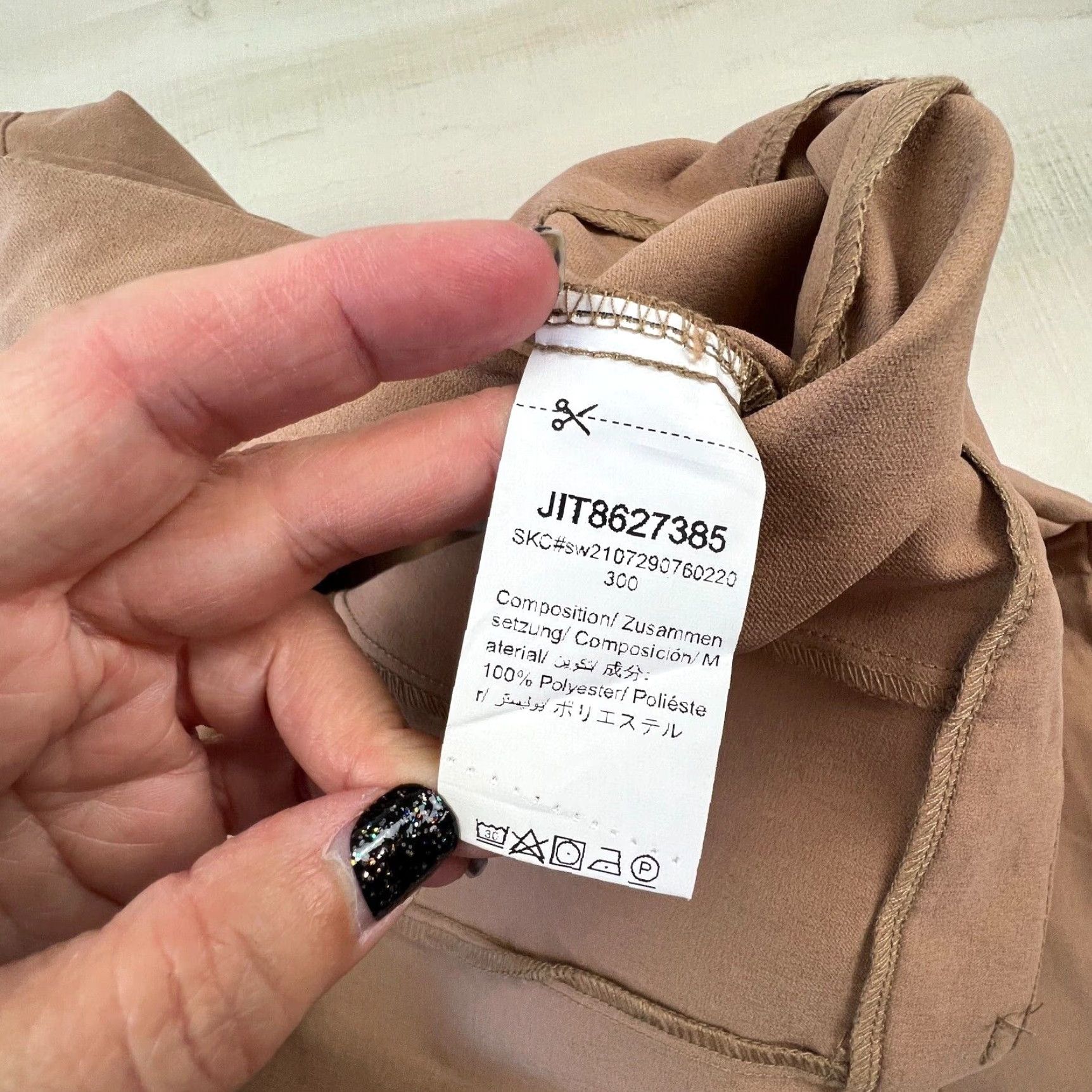 Shein Shein Womens Pants Large Tan Flat Front Size 36" / US 14 / IT 50 - 5 Thumbnail