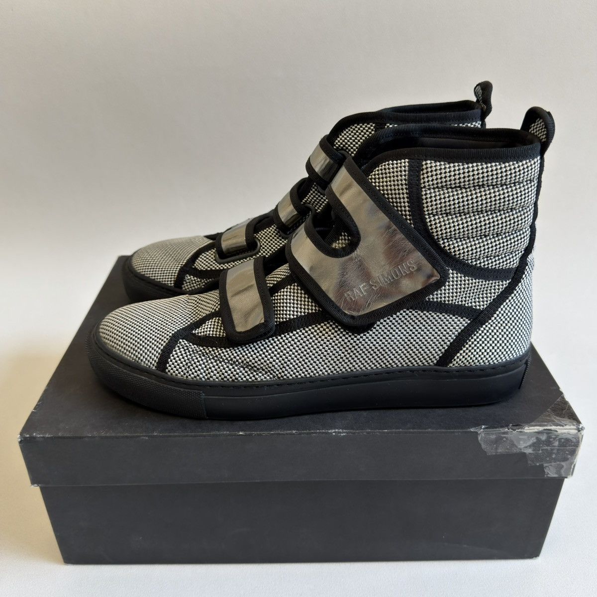Raf Simons A/W 13 ‘Checkerboard Nylon’ Velcro Sneakers Size US 9 / EU 42 - 20 Thumbnail