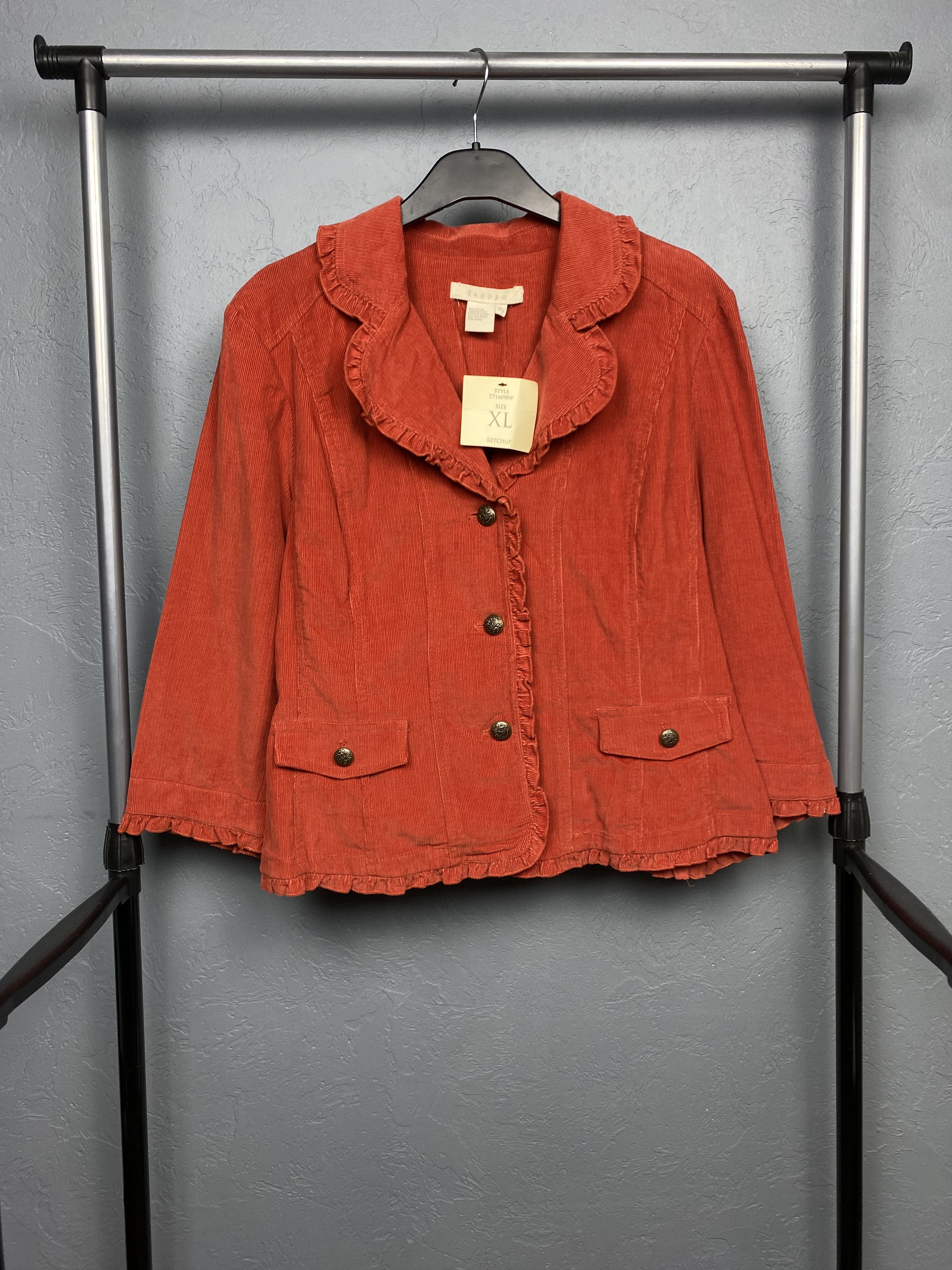 Sandro × Vintage NEW Sandro Womens Corduroy Jacket Size XL / US 12-14 / IT 48-50 - 1 Thumbnail