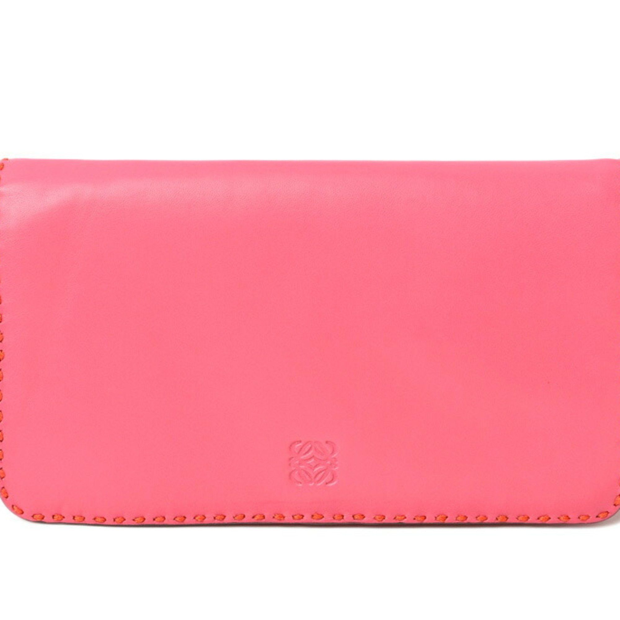 Loewe LOEWE Clutch Bag Second Pouch Lamb Leather Anagram Fuchsia Size ONE SIZE - 1 Thumbnail