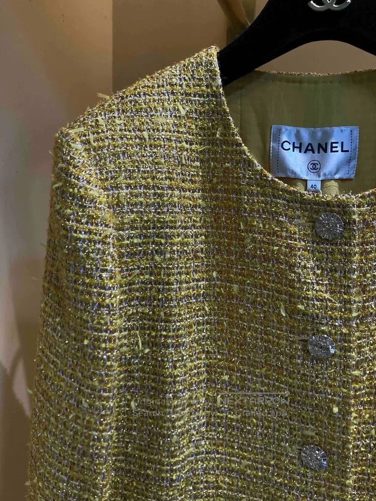 Chanel Chanel 23c Monte Carlo gold glitter tweed coat Size S / US 4 / IT 40 - 2 Thumbnail