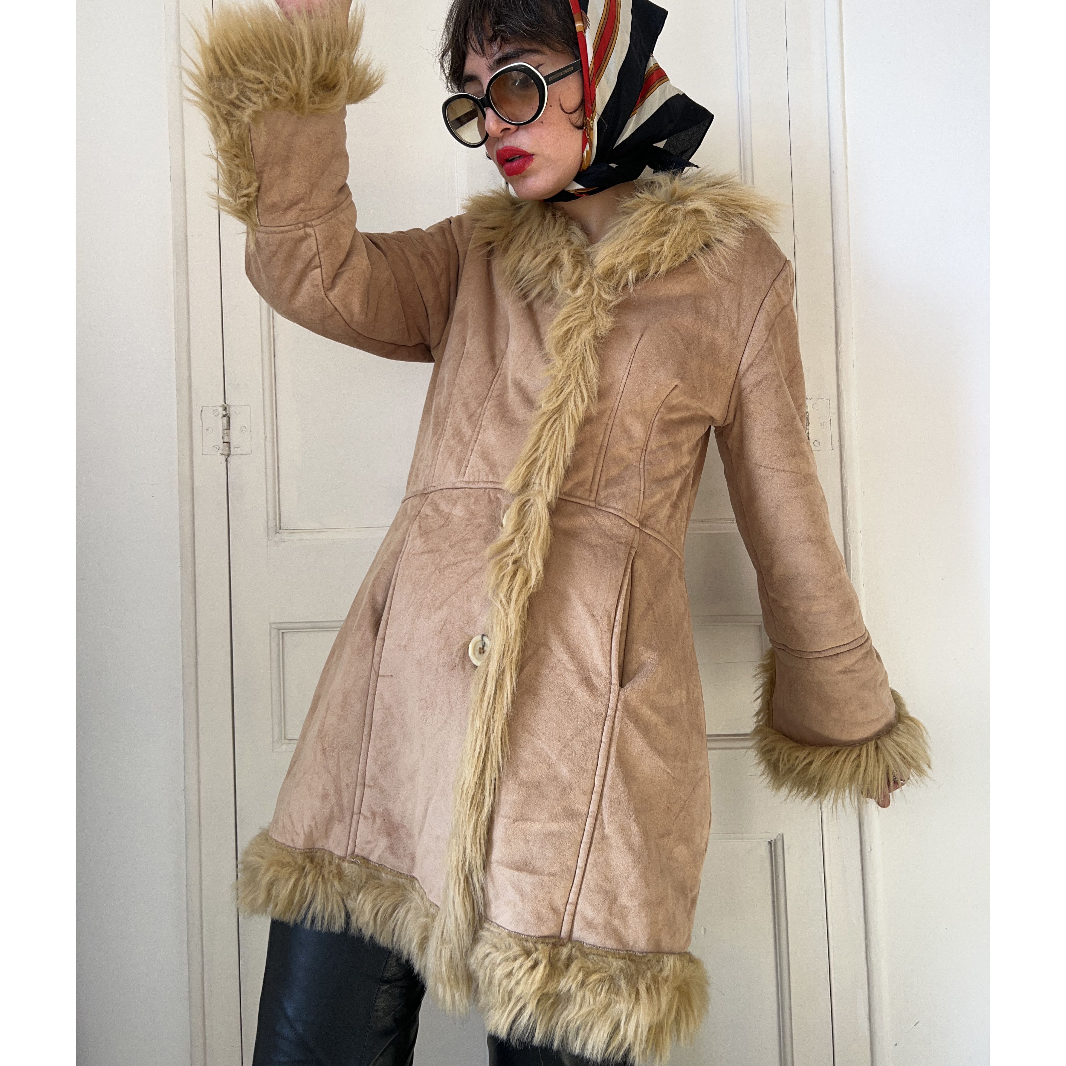 Vintage Vintage 70s Faux Suede Penny Lane Coat Size M / US 6-8 / IT 42-44 - 7 Thumbnail