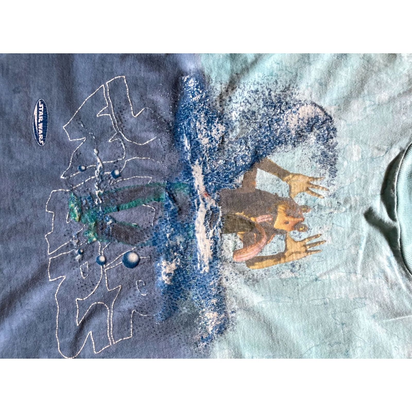 Star Wars VINTAGE Star Wars Jar Jar Binks Tie Dye T Shirt Size 7 L Small RARE Womens Size M / US 6-8 / IT 42-44 - 3 Thumbnail